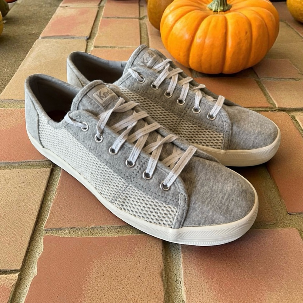Keds Kickstart Mesh & Jersey Sneaker Gray and White, women’s size 10
